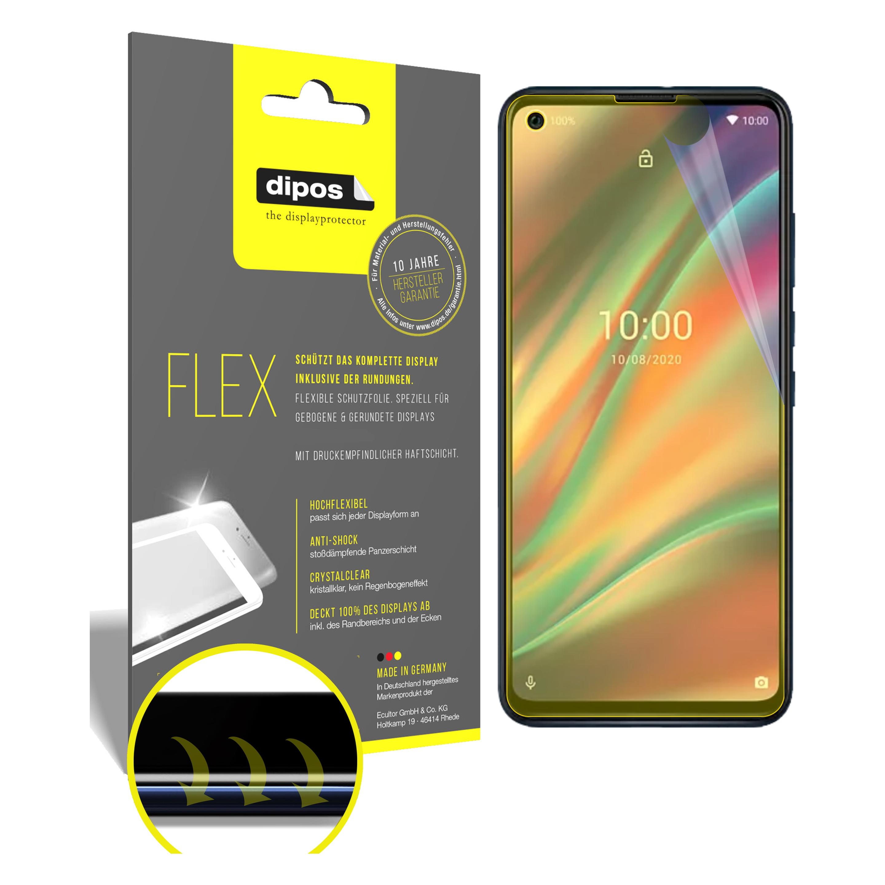 Dipos FLEX 3 Pellicole Protettive Per Wiko View – Copertura Totale Display Curvo, Antiurto, Made In Germany - 2