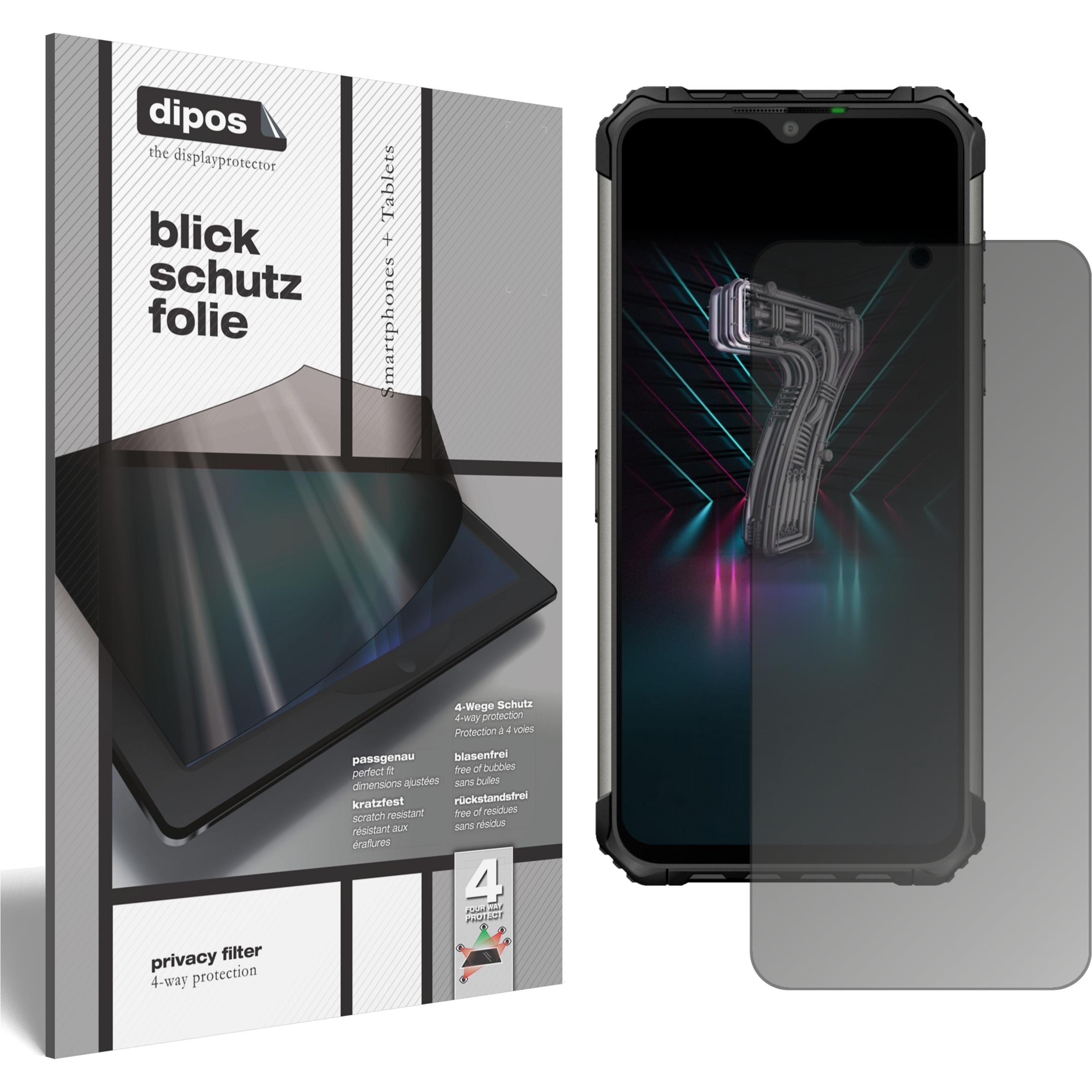 Dipos Blickschutzfolie 4-Way Privacy (1 Stück, Ulefone Armor 7), Smartphone Schutzfolie, Transparent