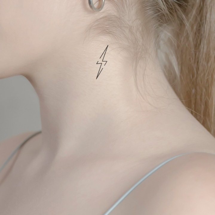 Actual product image minink Temporary tattoo - lightning bolt
