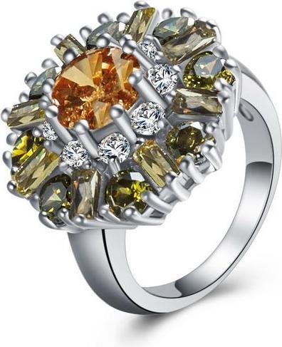 Produktbild Hermex versilberter Ring mit Topas Zirkonia Peridot, Morganit - Gr. 55 / Size 7 (7)