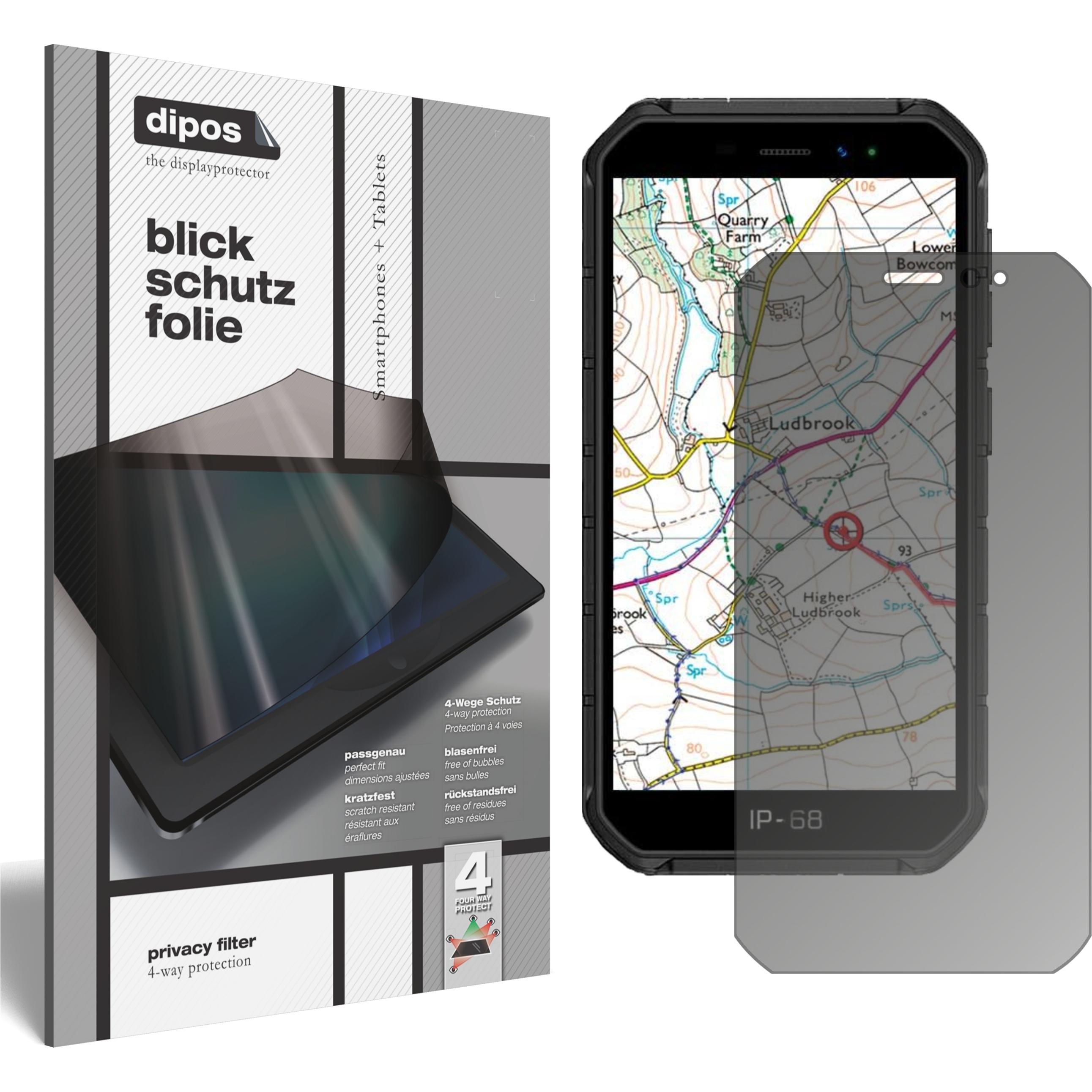 Dipos Blickschutzfolie 4-Way Privacy (1 Stück, Ulefone Armor X7), Smartphone Schutzfolie, Transparent