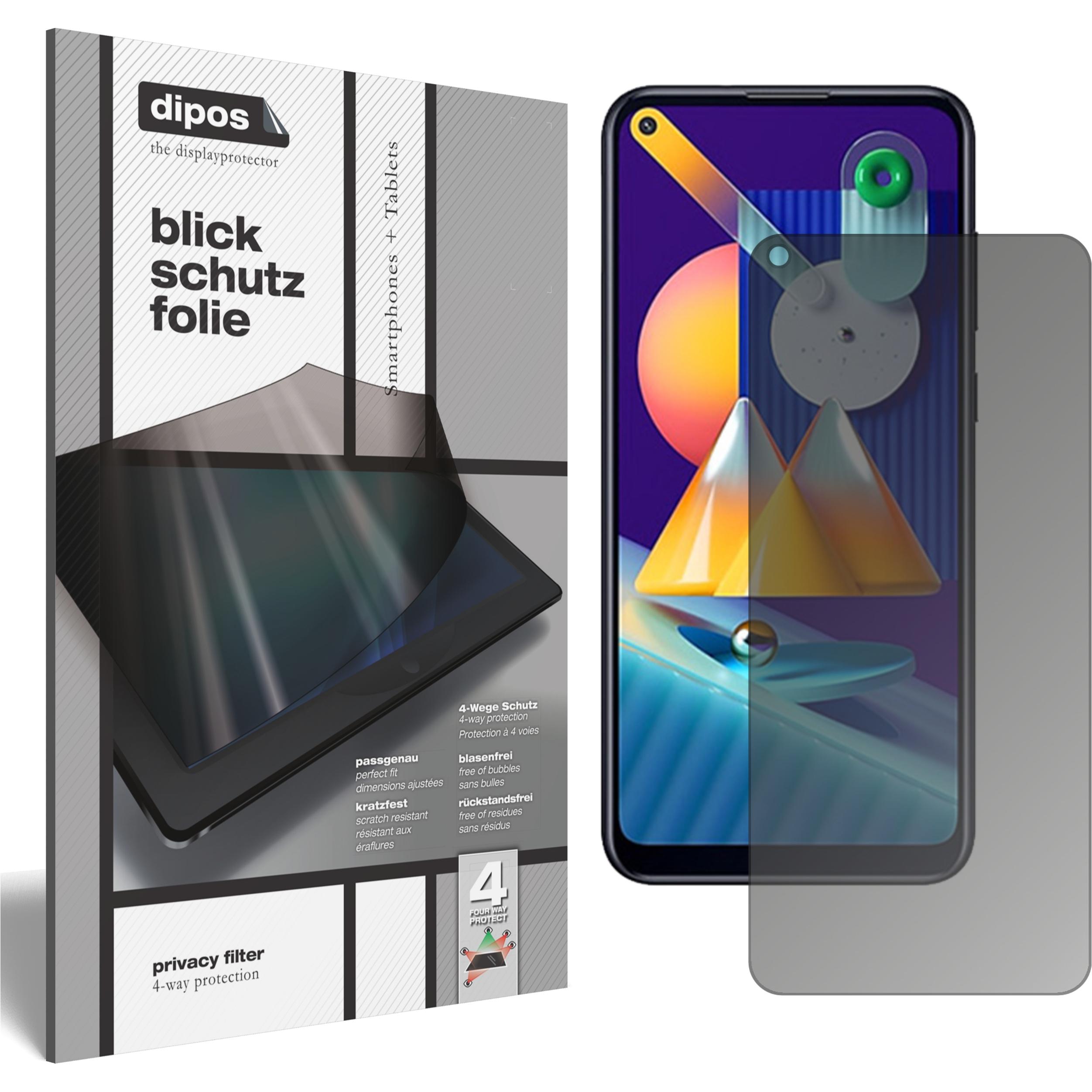Dipos Blickschutzfolie 4-Way Privacy (1 Stück, Samsung Galaxy M11), Smartphone Schutzfolie, Transparent