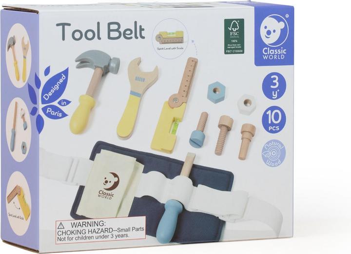 Image du produit Classic World Ceinture porte-outils en bois, 10 pcs.