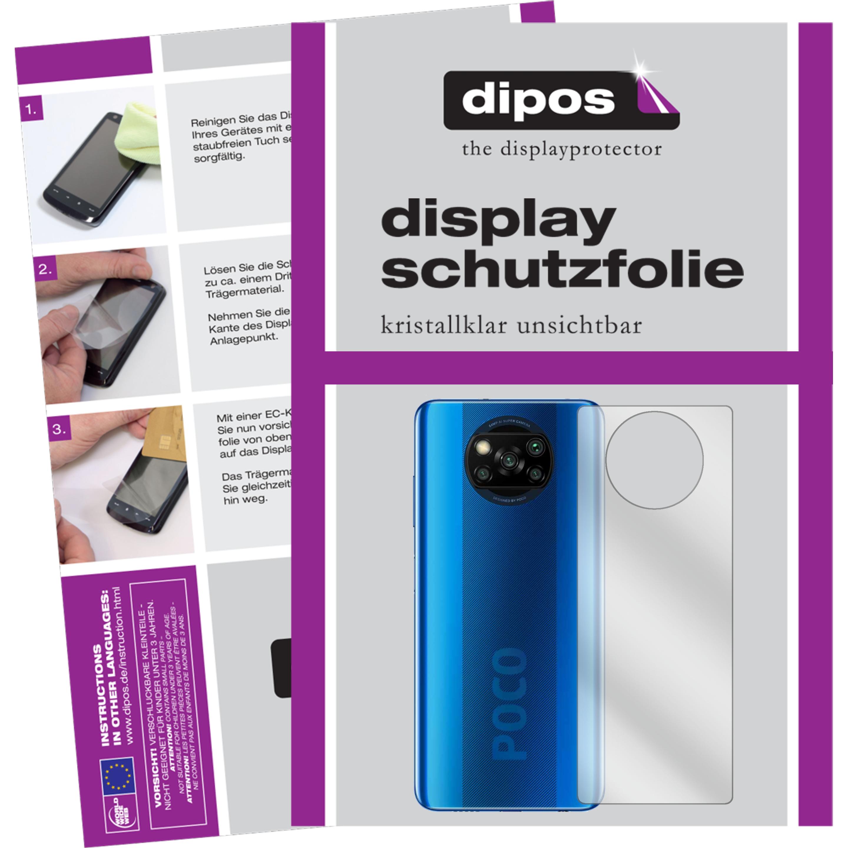 Thumbnail - Dipos Displayschutzfolie Crystalclear (2 Stück, Xiaomi Poco X3), Smartphone Schutzfolie, Transparent