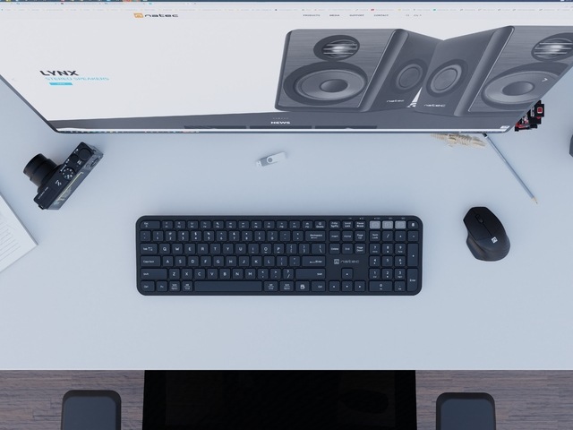 Actual product image Genesis Octopus 2 Us Wireless Keyboard + Bluetooth Mouse + USB 2.4 Ghz (US, Wireless)