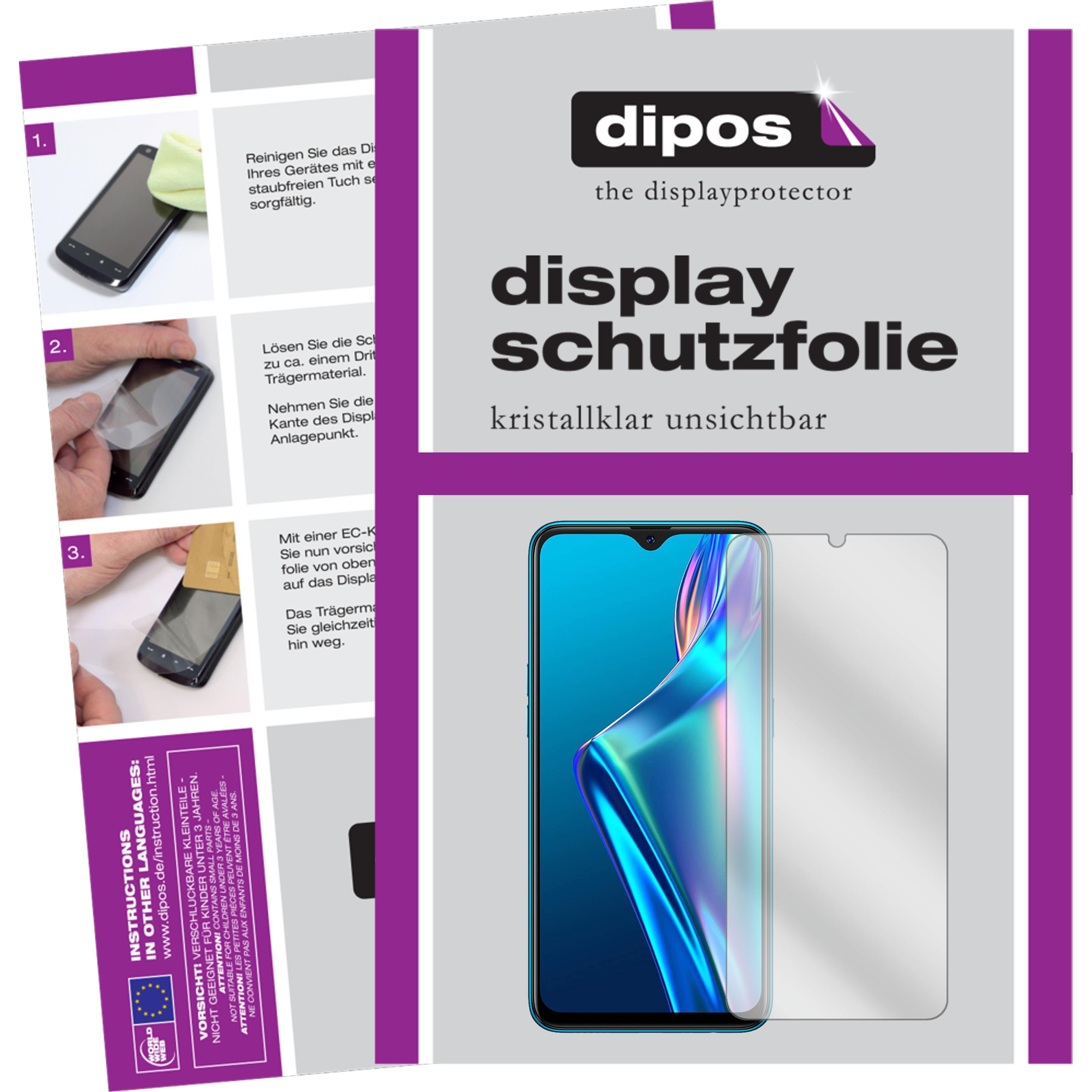 Dipos Displayschutzfolie Crystalclear (2 Stück, Oppo A12), Smartphone Schutzfolie, Transparent