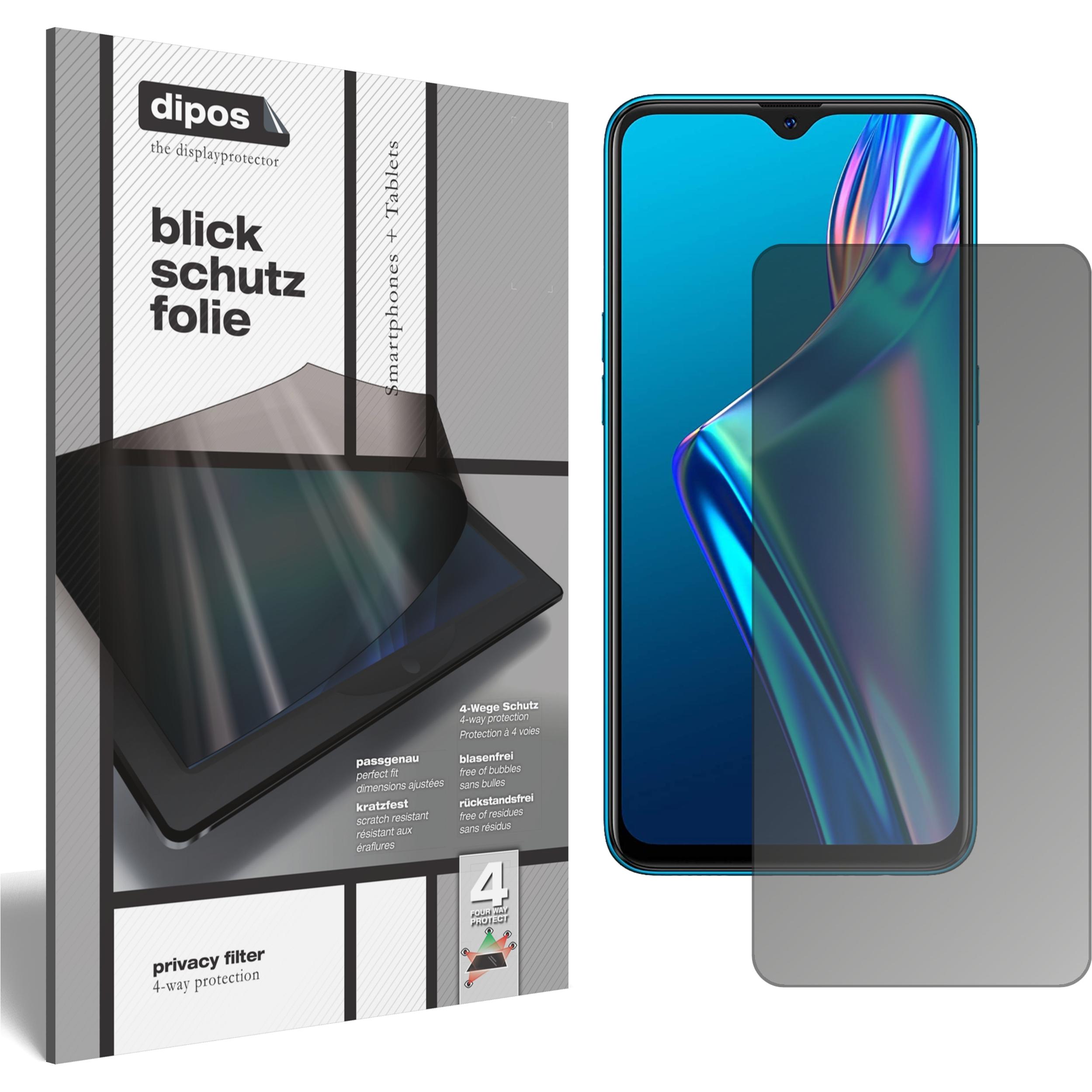 Dipos Blickschutzfolie 4-Way Privacy (1 Stück, Oppo A12), Smartphone Schutzfolie, Transparent