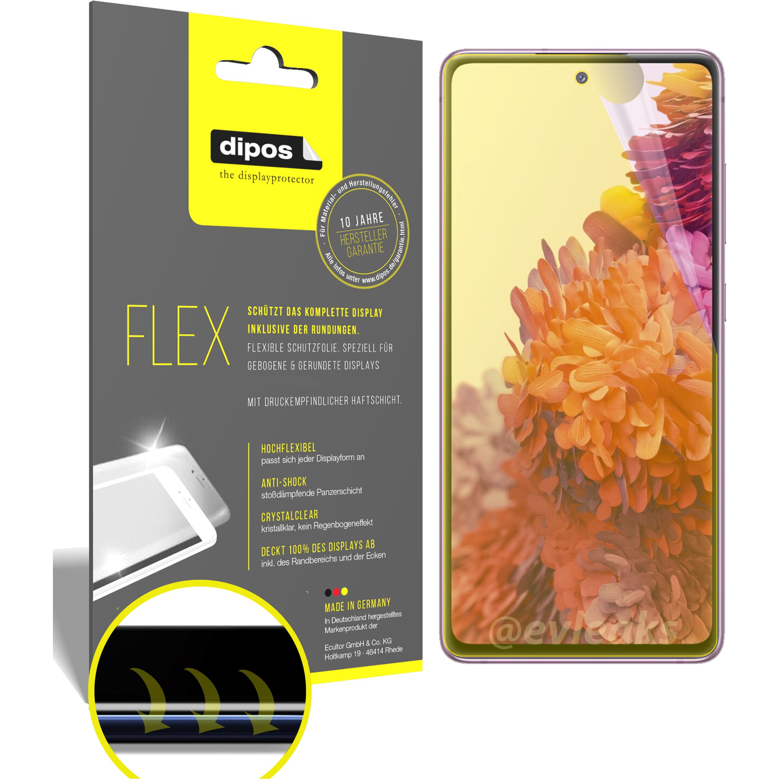 Dipos Displayschutzfolie Full-Cover 3D (2 Stück, Samsung Galaxy S20 FE 5G), Smartphone Schutzfolie, Transparent