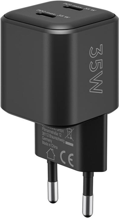 Produktbild Goobay USB-C PD GaN Dual-Schnellladegerät Nano 35 W schwarz (35 W, 2 Ports)