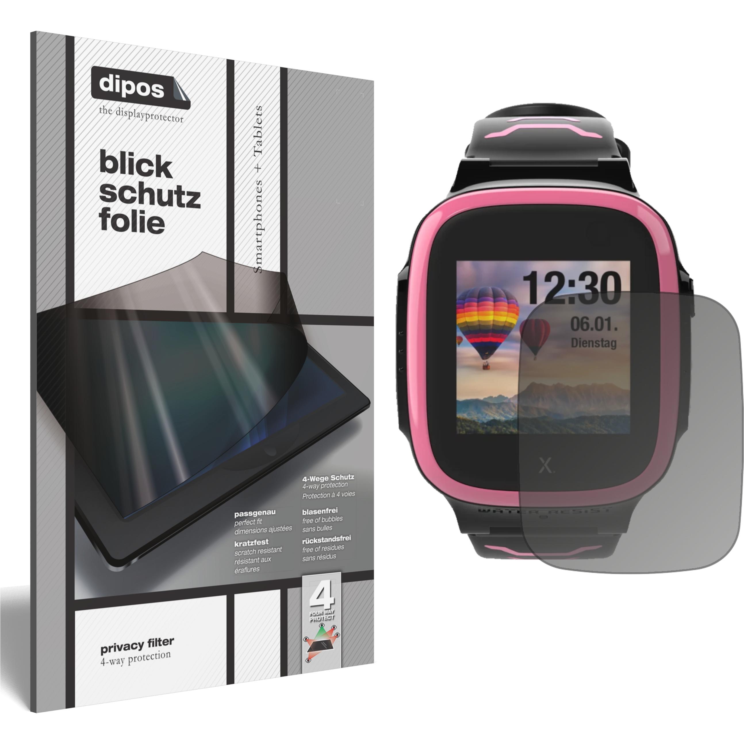 Dipos Blickschutzfolie 4-Way Privacy, Smartwatch Schutzfolie, Transparent