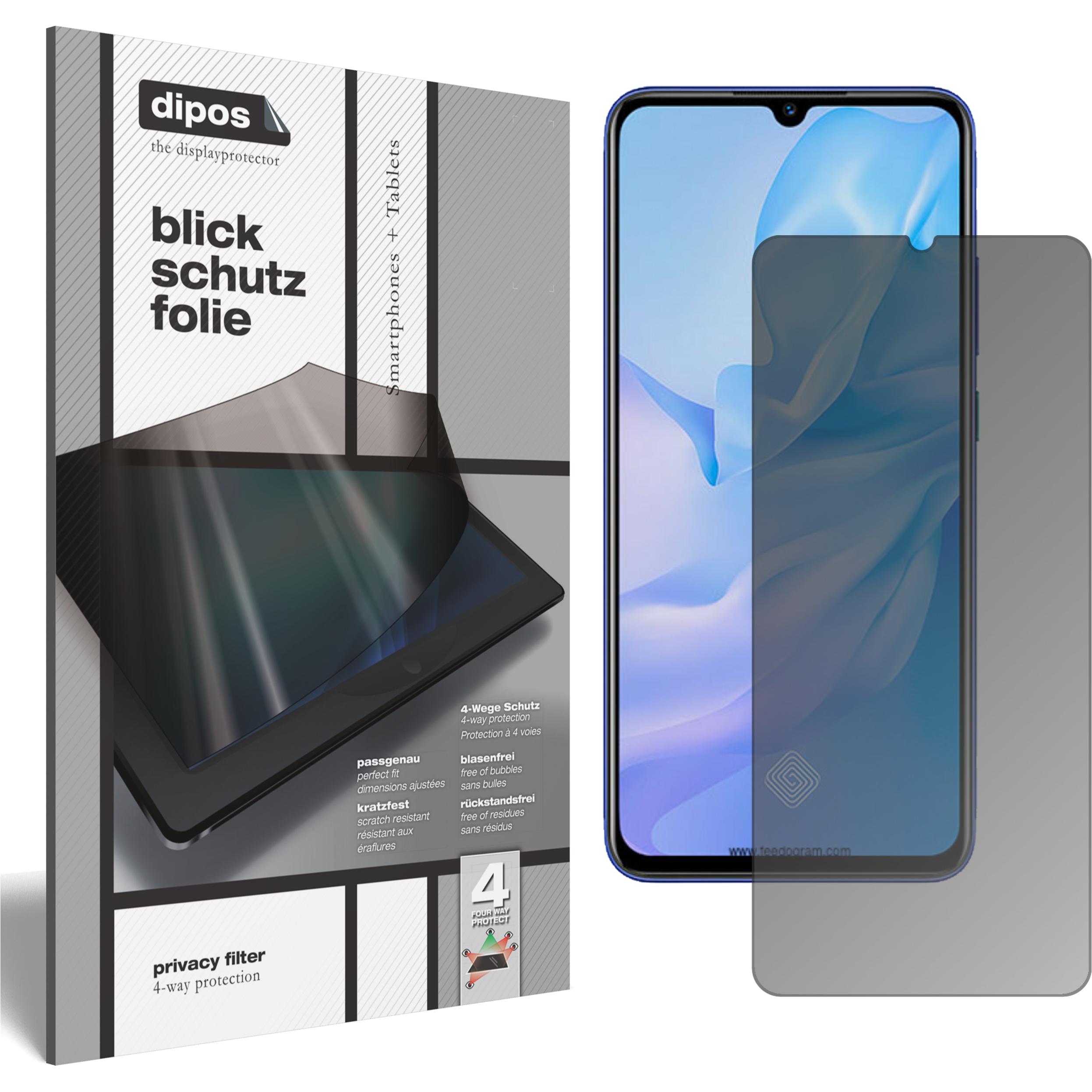 Dipos Blickschutzfolie 4-Way Privacy (1 Stück, Vivo Y51 (2020)), Smartphone Schutzfolie, Transparent
