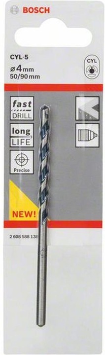 Actual product image Bosch Professional Zubehör Concrete drill CYL-5, Blue Granite, 4 x 50 x 90 mm (4 mm)