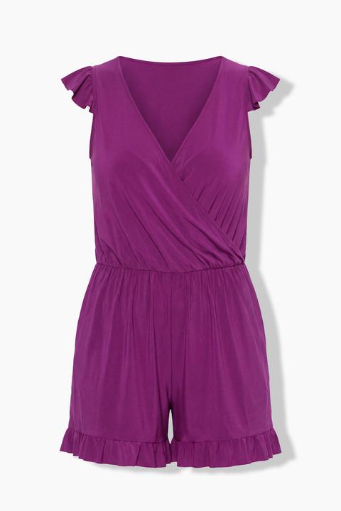 Actual product image Ulla Popken Ruffled Swim Romper (52)