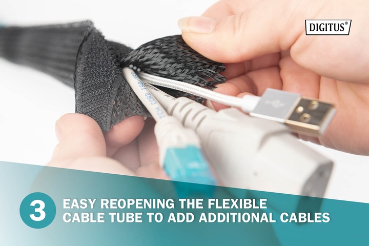 Actual product image Digitus Flexible Cable Tube with Hook and Loop Fastener (Cable conduit, 200 cm)