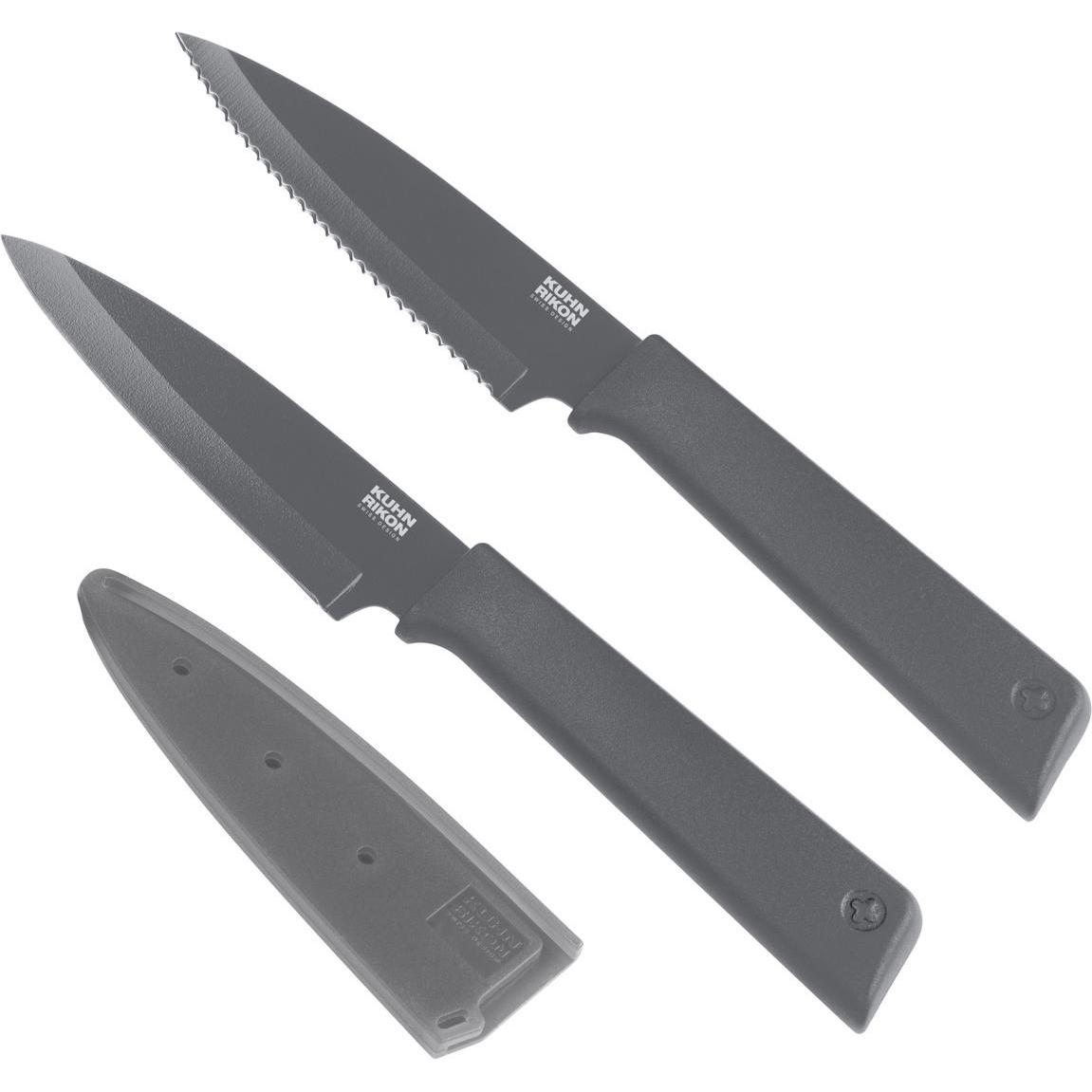 6x Kuhn Rikon COLORI+ Messerset Prep klein, Küchenmesser, Grau