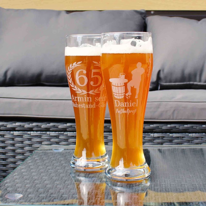 Produktbild Luxentu Weissbierglas mit Gravur 75. Jubiläum (0.50 l, 1 x)