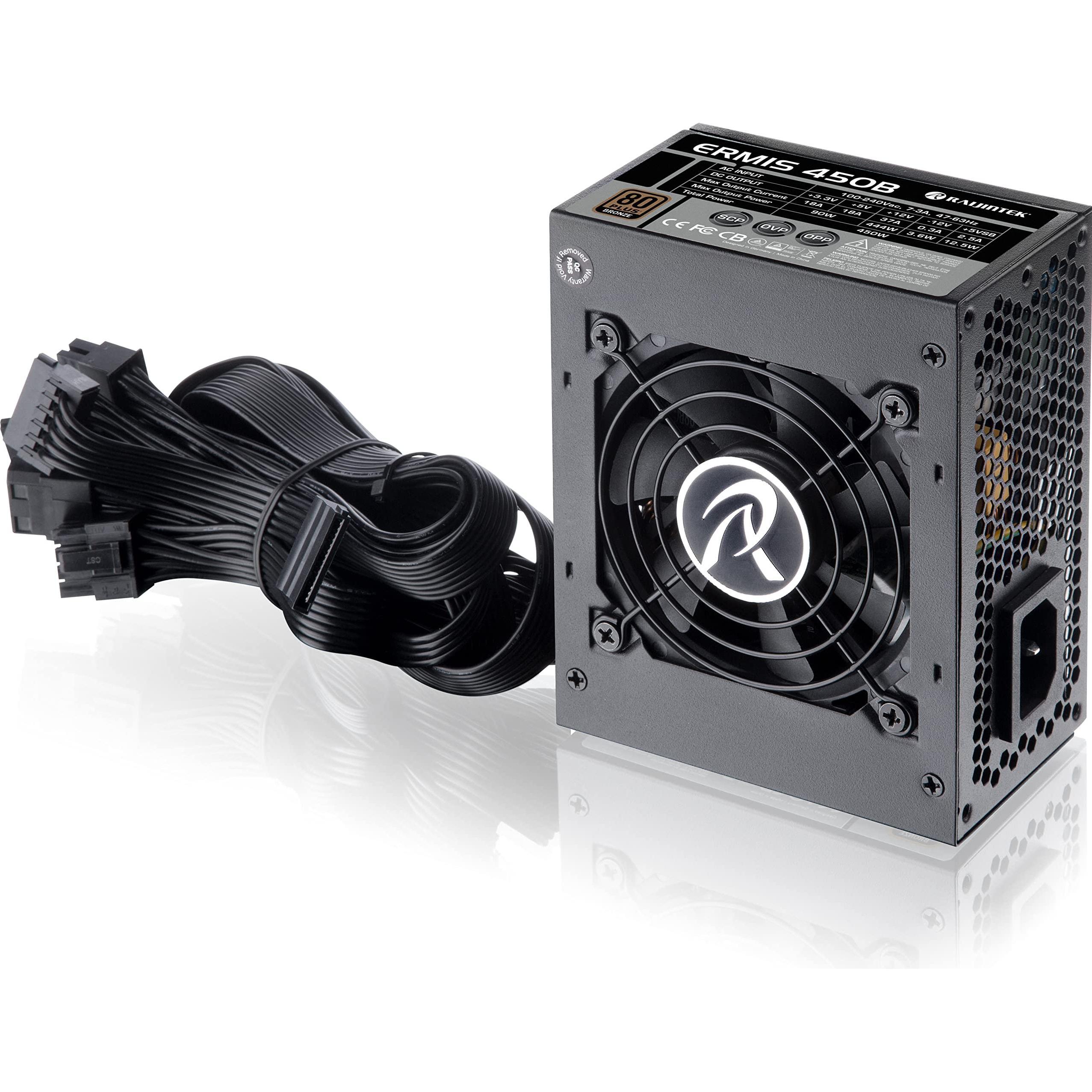 Raijintek ermis 450b 450w pc-netzteil (450 W), PC Netzteil, Schwarz