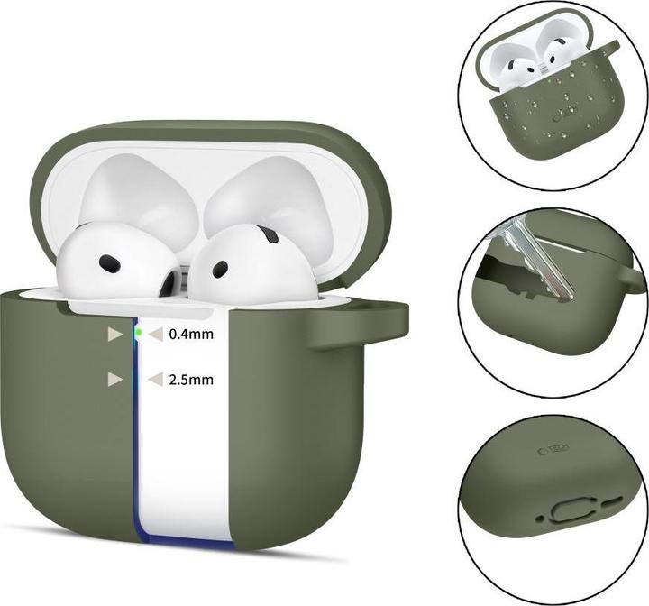 Actual product image Tech-Protect Silicone Hook Case for AirPods 4 (Charging case cover)