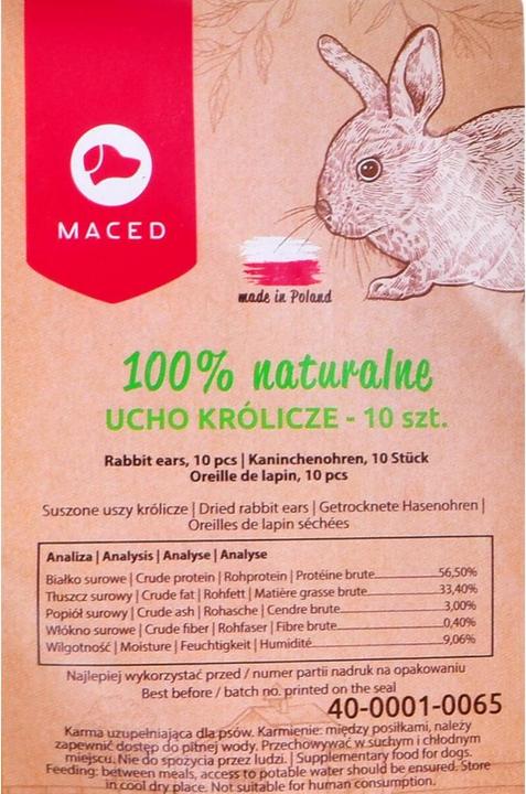 Produktbild Maced Getrocknete Hasenohren (Welpe + Kitten, 10 Stk., 200 g)