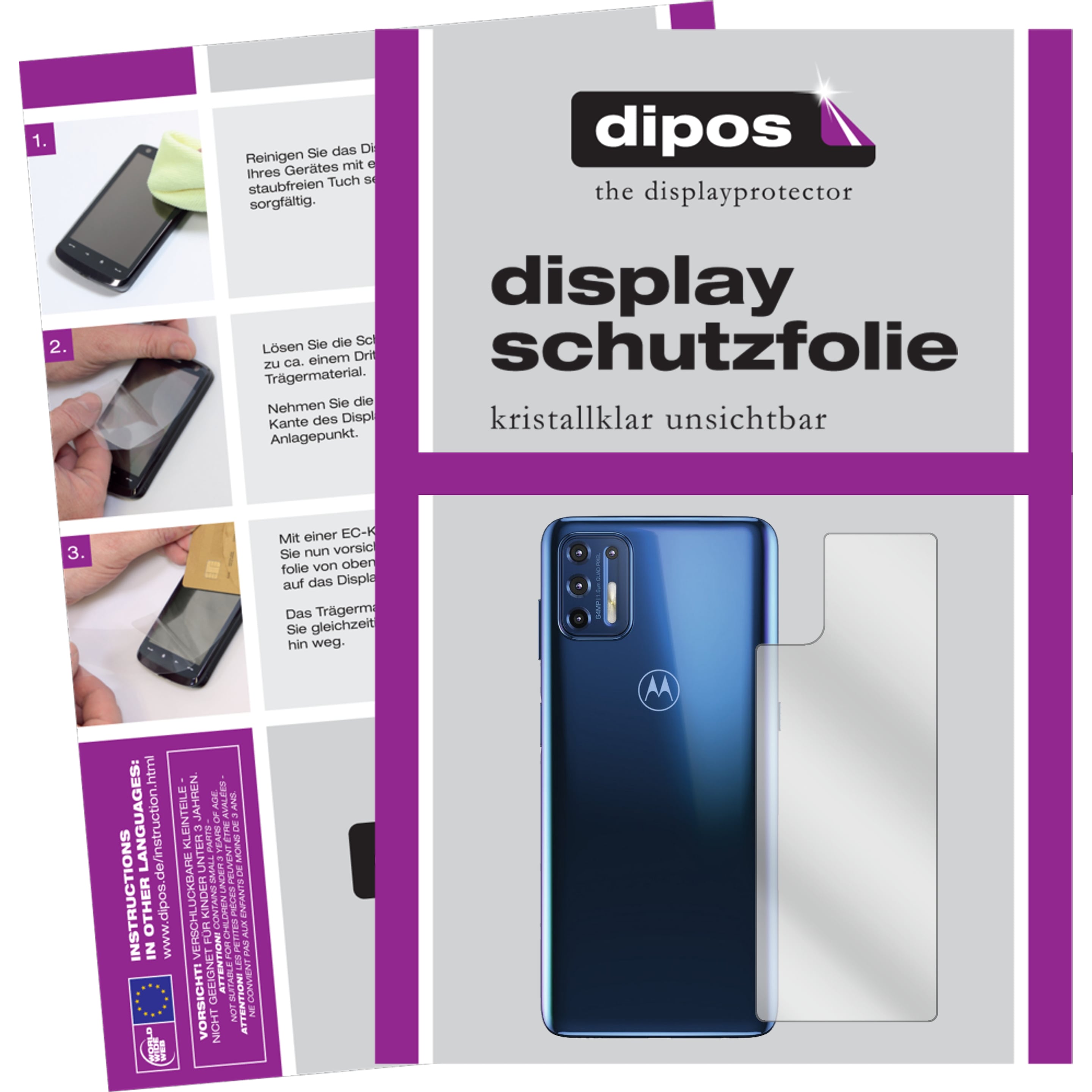 Dipos Displayschutzfolie Crystalclear (5 Stück, Motorola Moto G9 Plus), Smartphone Schutzfolie, Transparent