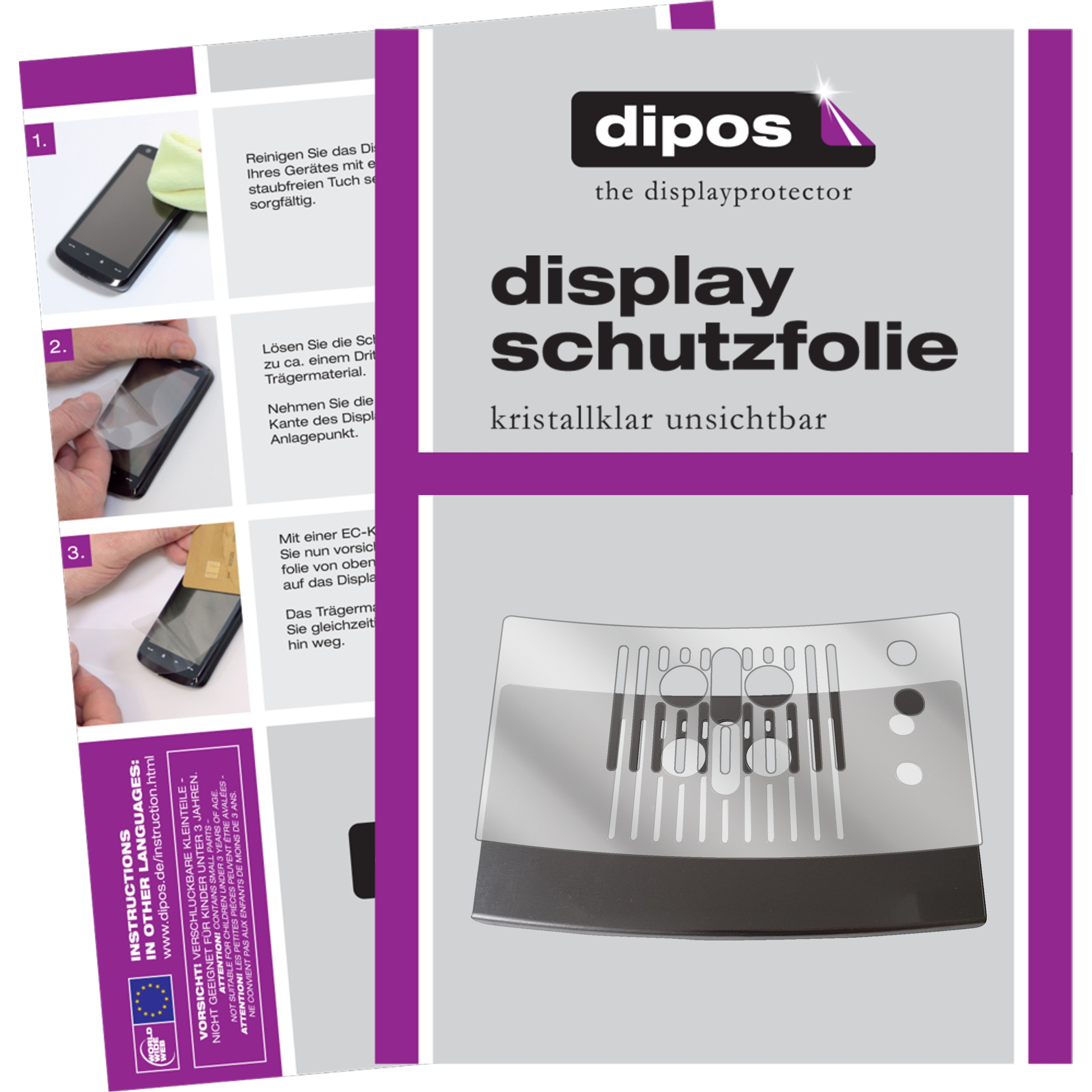 Dipos Displayschutzfolie Crystalclear, Zubehör Kaffeemaschinen, Transparent