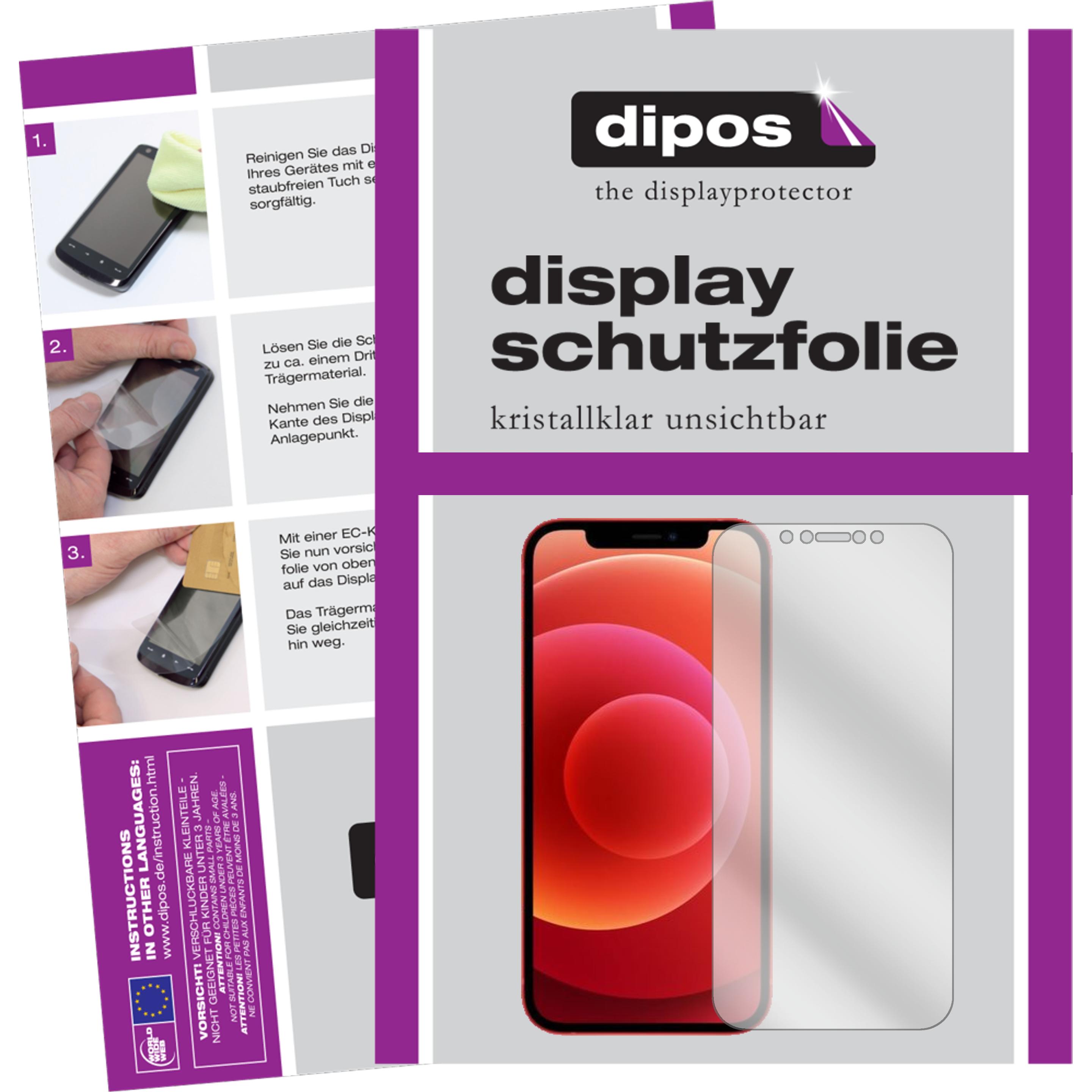 Dipos Displayschutzfolie Crystalclear (2 Stück, Apple iPhone 12 Pro), Smartphone Schutzfolie, Transparent