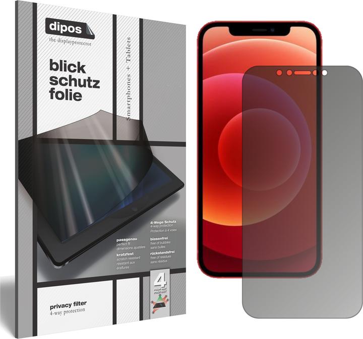 Dipos Blickschutzfolie 4-Way Privacy (1 Stück, Apple iPhone 12 Pro)