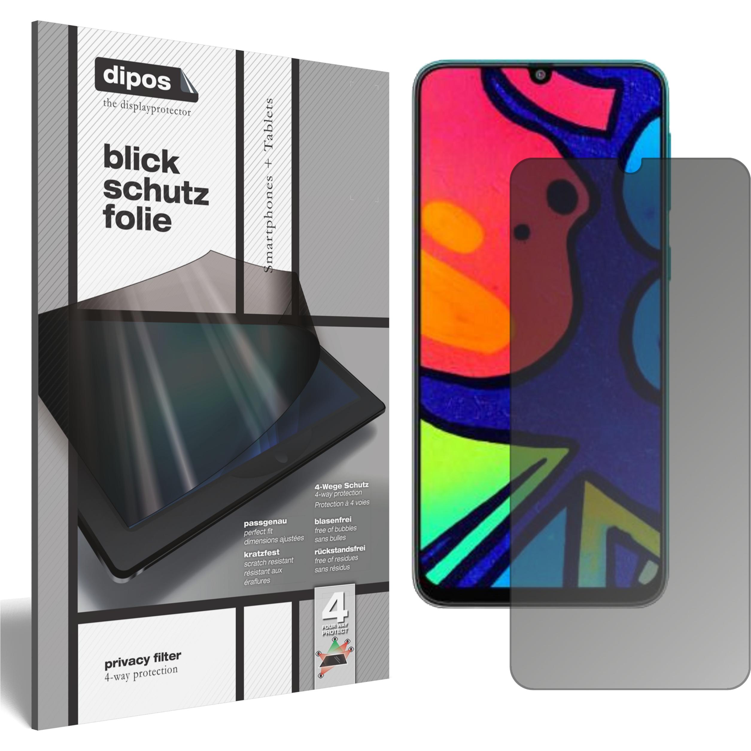 Dipos Blickschutzfolie 4-Way Privacy (1 Stück, Samsung Galaxy F41), Smartphone Schutzfolie, Transparent