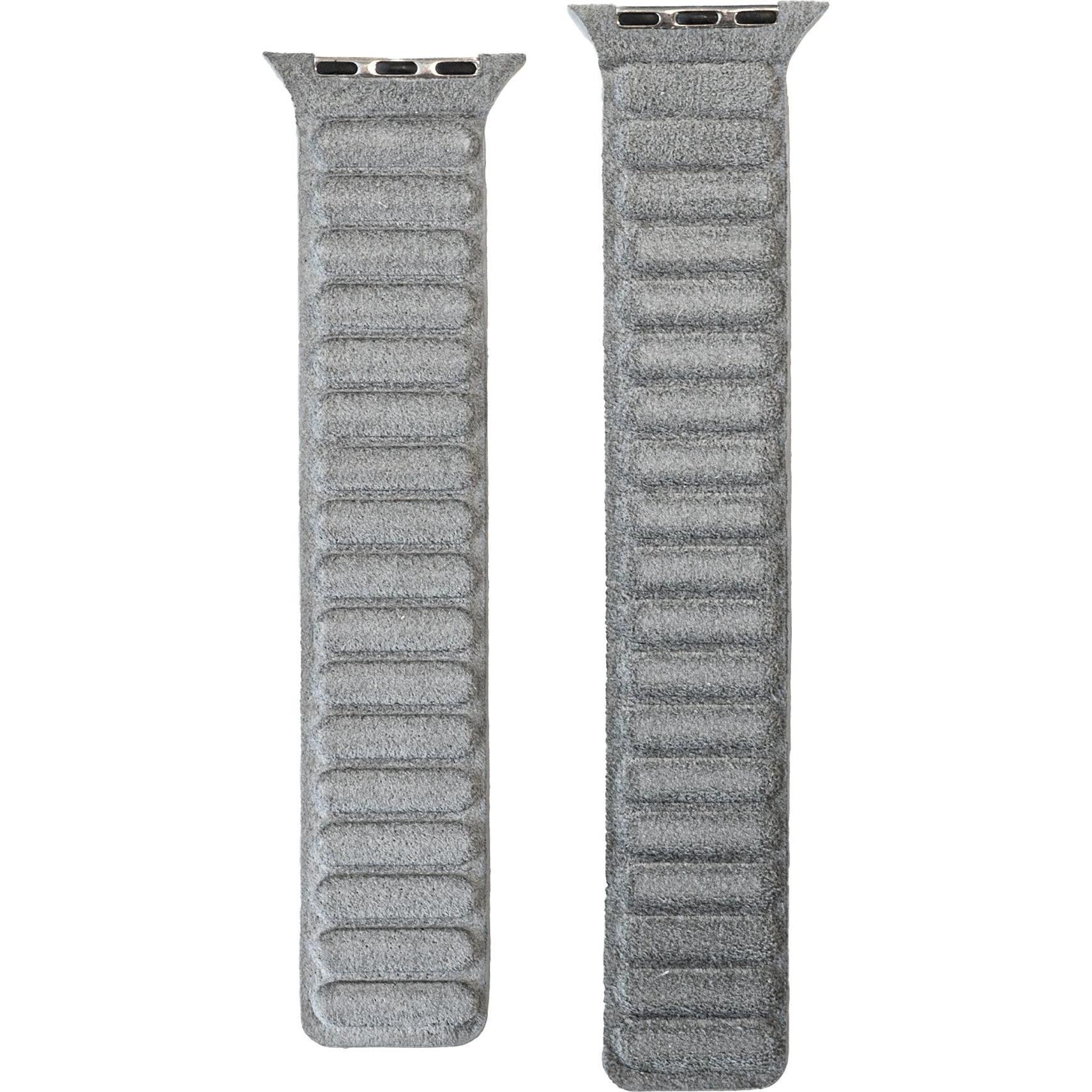 Strap-it Armband (Alcantara-Stoff, Apple Watch), Uhrenarmband, Grau