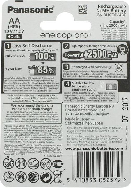 Produktbild Panasonic Akku XX Technology HR-3UWX min. 2500mAh und AkkuBox von (4 Stk., AA, 2500 mAh)