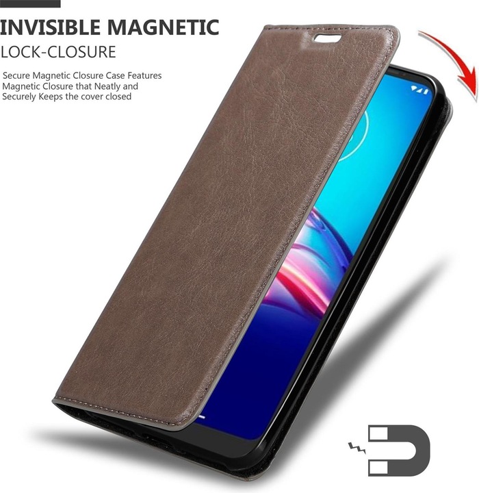 Actual product image Cadorabo Book Invisible Magnet Cover (Motorola Moto E6s)