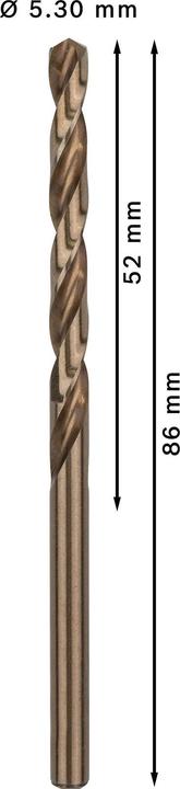 Produktbild Bosch Professional Zubehör PRO Stainless Steel HSS-Co Spiralbohrer, 5,3 x 52 x 86 mm (5.3 mm)
