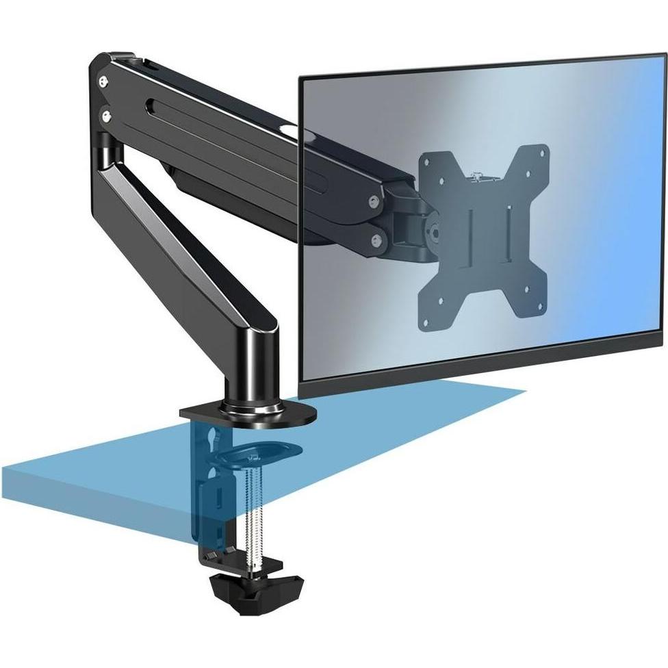 Thumbnail - Esperanza ERW019 Gas-Tischhalterung für Monitor 17-27" bis zu 6kg (Tisch, 27.01"), Monitor Halterung, Schwarz