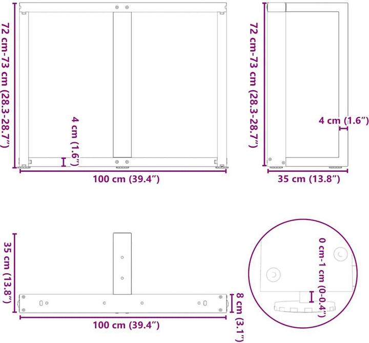 Actual product image vidaXL Esstischbein