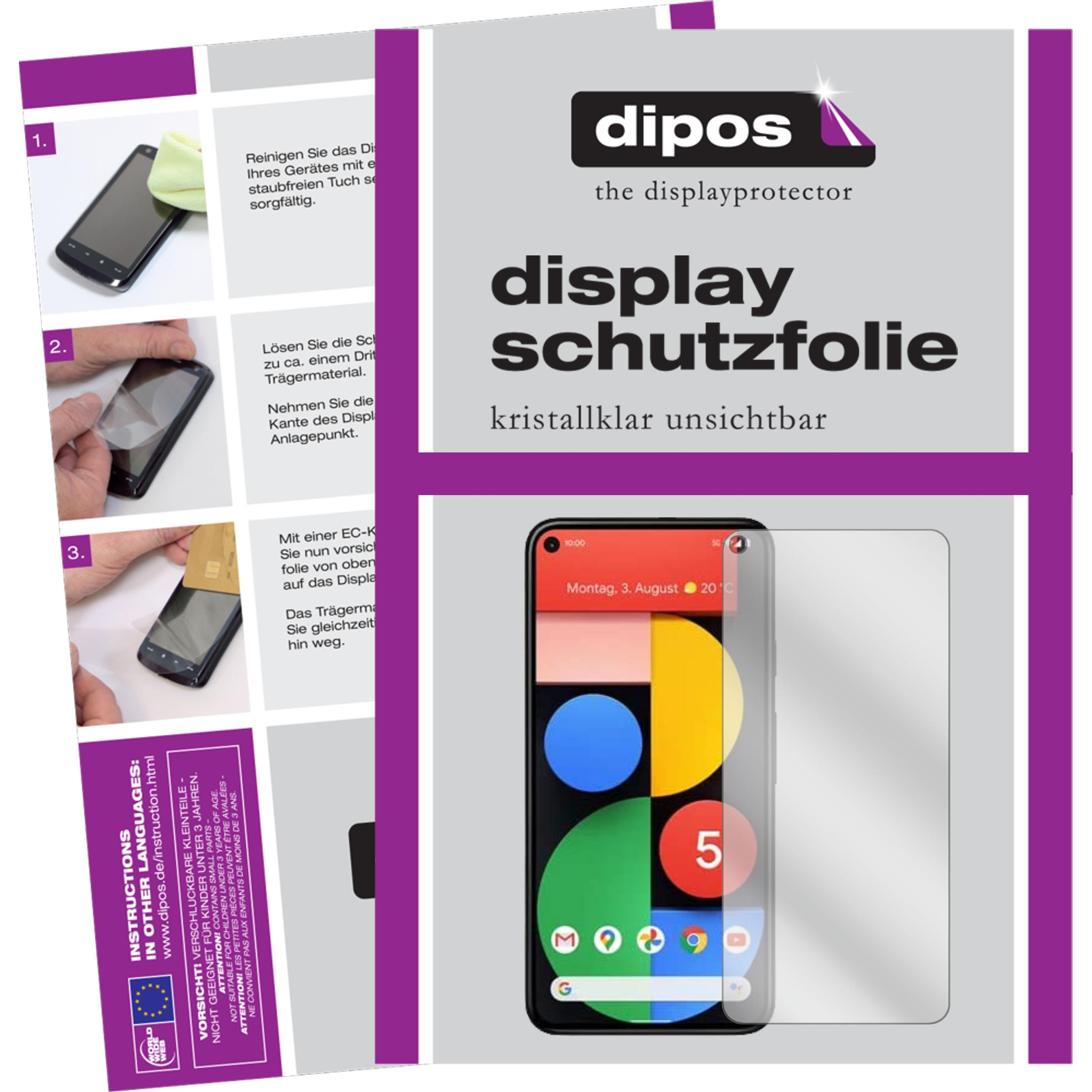 Dipos Displayschutzfolie Crystalclear (6 Stück, Google Pixel 5), Smartphone Schutzfolie, Transparent