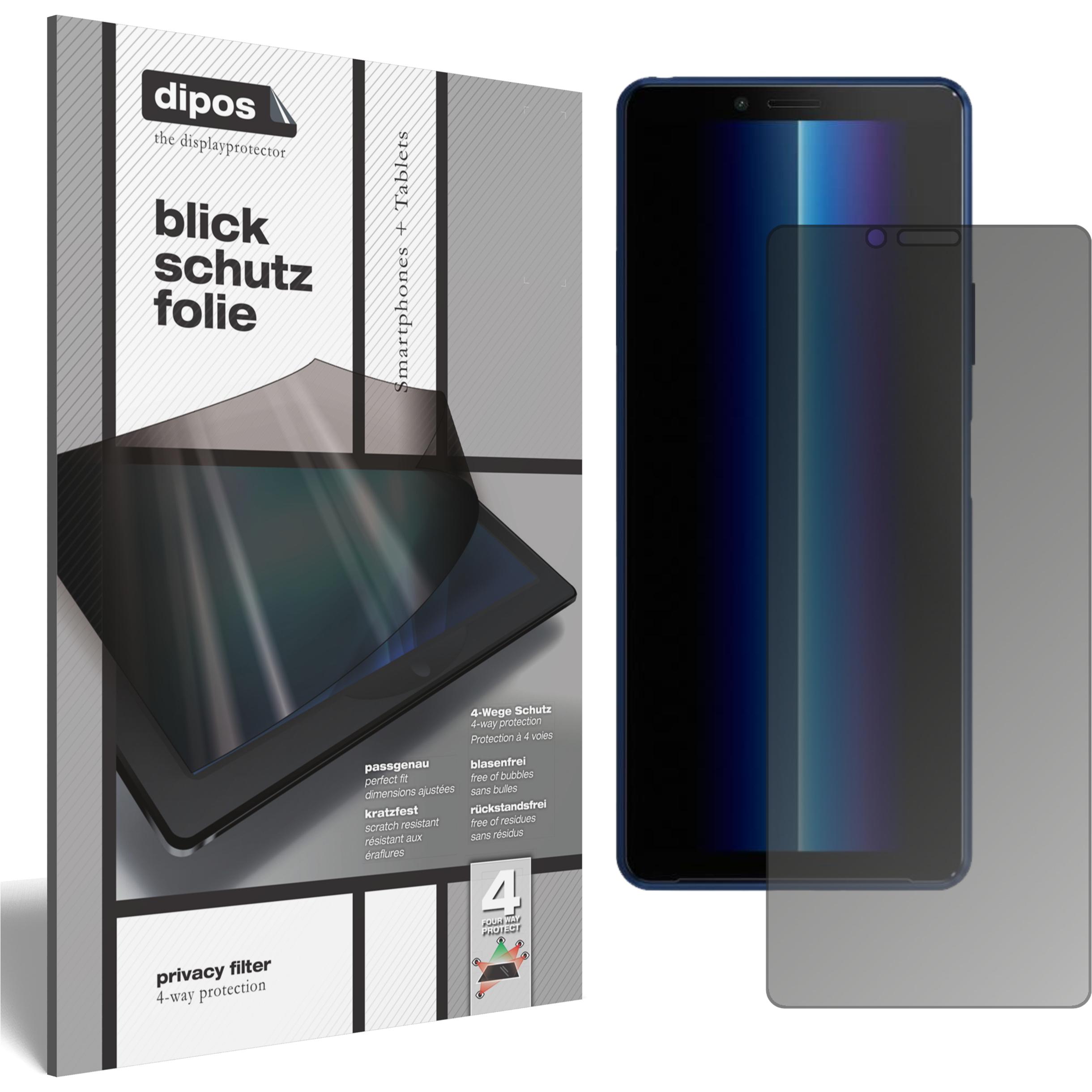 Dipos Blickschutzfolie 4-Way Privacy (1 Stück, Sony Xperia 10 II), Smartphone Schutzfolie, Transparent