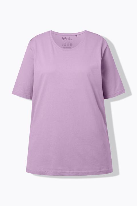 Actual product image Ulla Popken Basic Round Neck Short Sleeve Relaxed Fit Tee (46, 48)