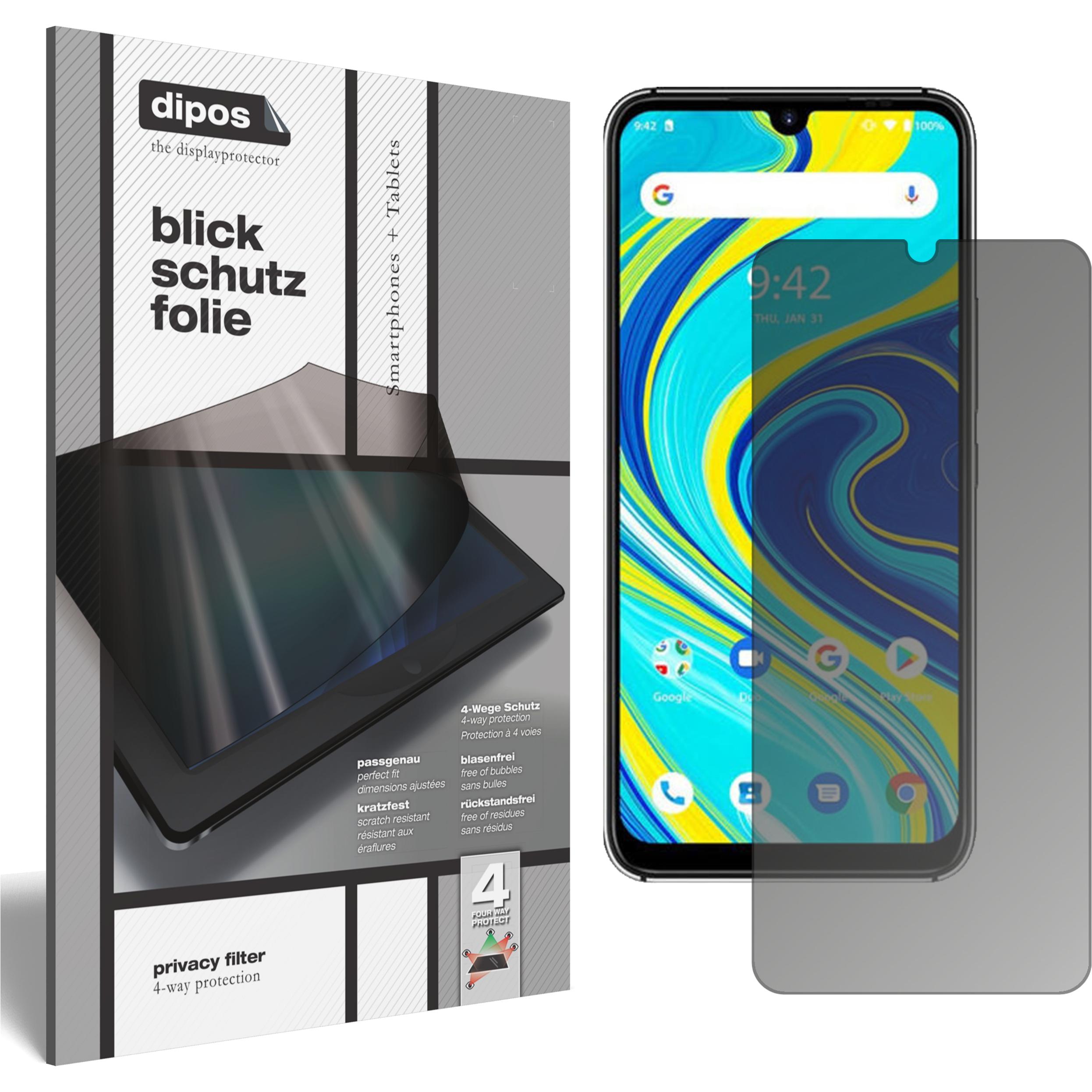 Dipos Blickschutzfolie 4-Way Privacy (1 Stück, Umidigi A7 Pro), Smartphone Schutzfolie, Transparent