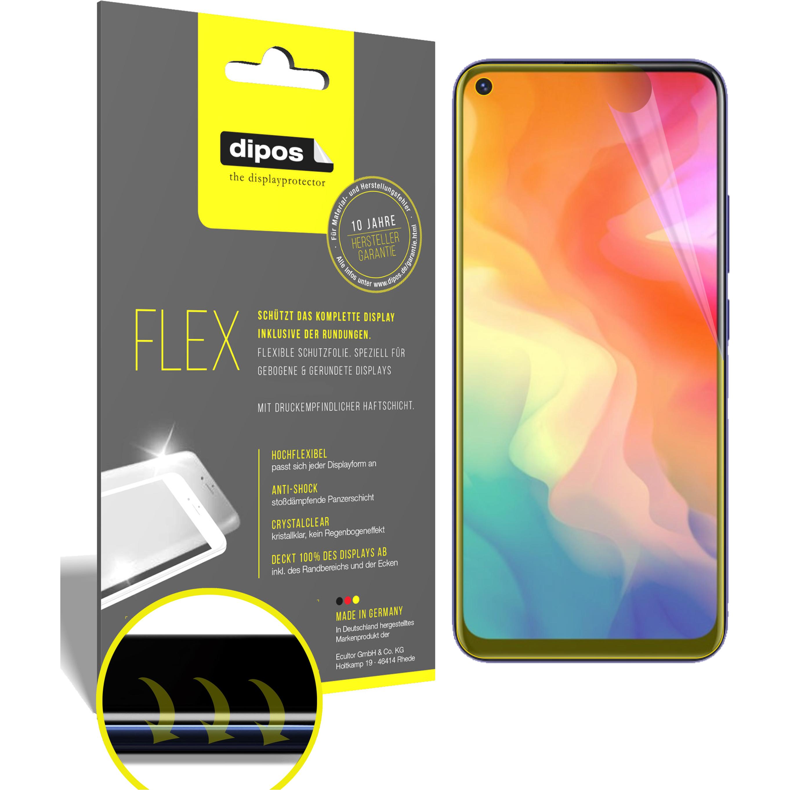 Dipos Displayschutzfolie Full-Cover 3D (3 Stück, Vivo Y30), Smartphone Schutzfolie, Transparent