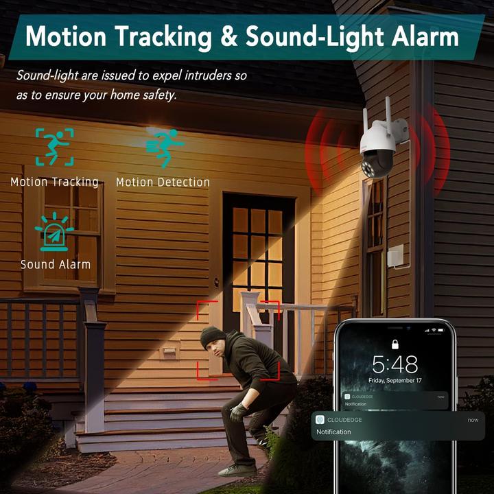 Actual product image Dekco Outdoor surveillance camera, IP66, White