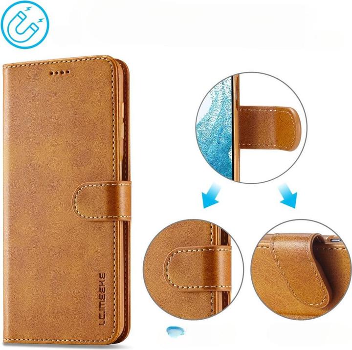 Produktbild LC.Imeeke Galaxy A35 - Leder Etui Hülle hellbraun (Samsung Galaxy A35)