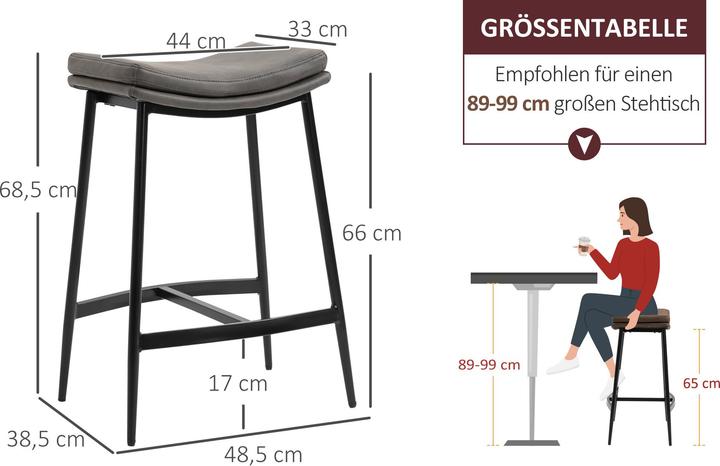 Actual product image Homcom Barhocker Polyester, Stahl Grau