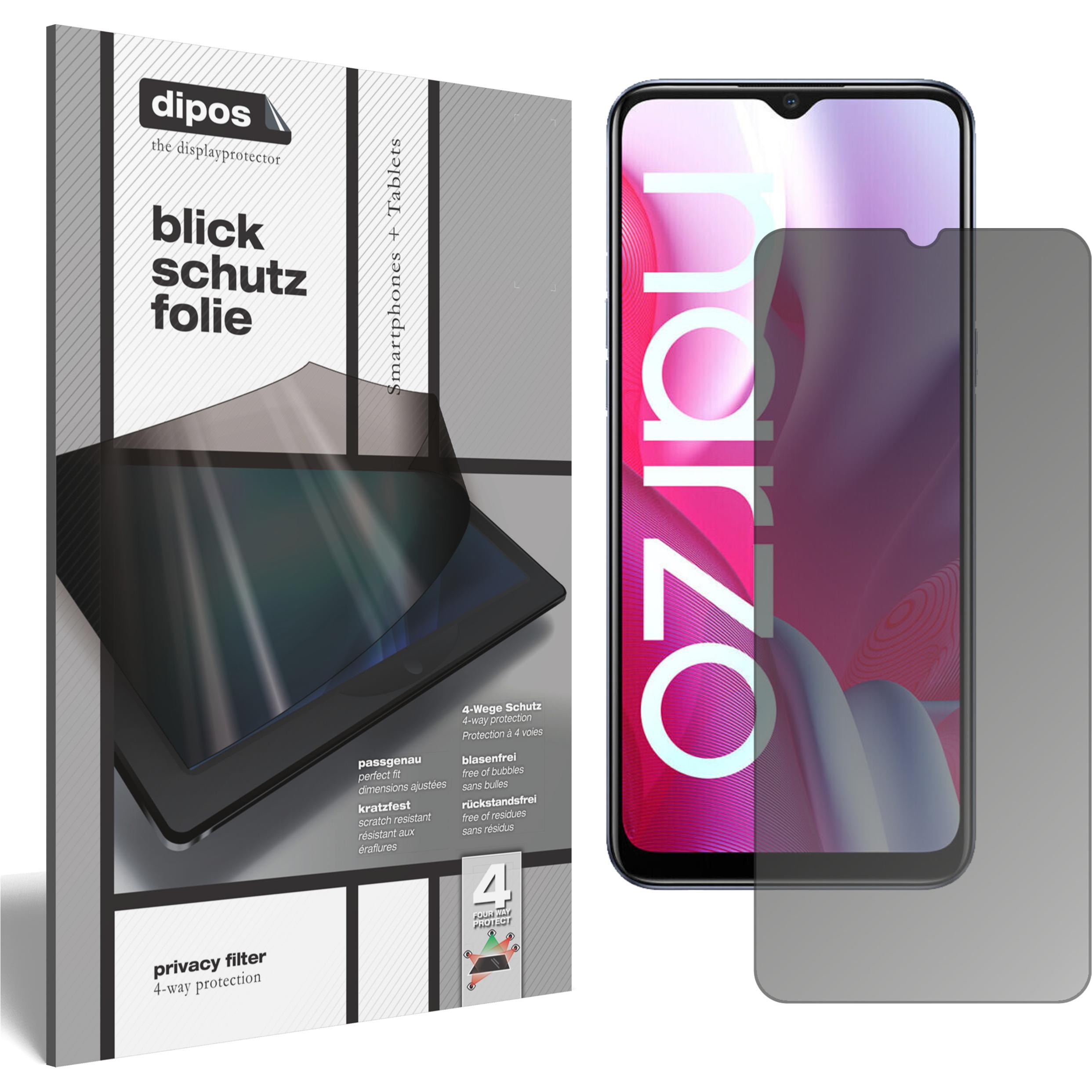 Dipos Blickschutzfolie 4-Way Privacy (1 Stück, Realme Narzo 20), Smartphone Schutzfolie, Transparent