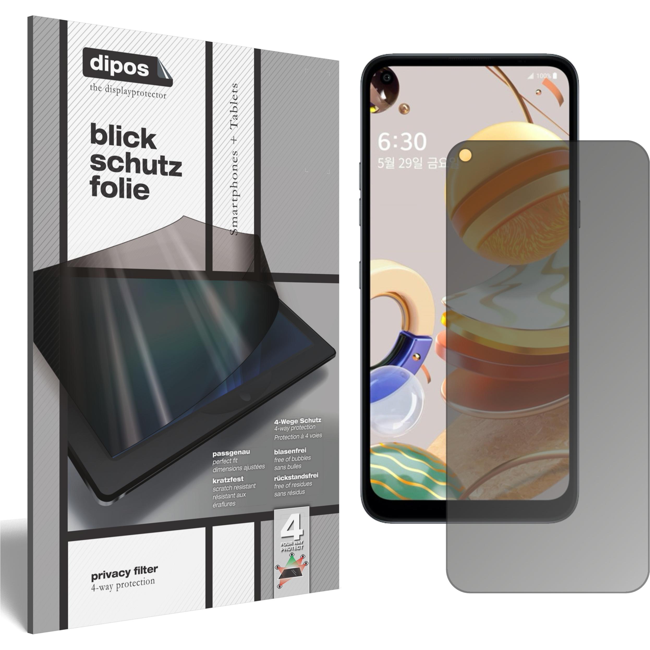 Dipos Blickschutzfolie 4-Way Privacy (1 Stück, Lg q61), Smartphone Schutzfolie, Transparent