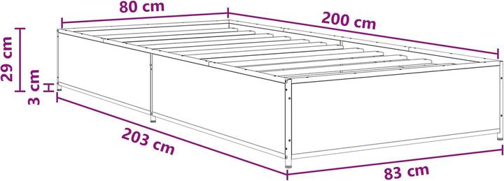 Produktbild vidaXL Bettrahmen (80 x 200 cm)
