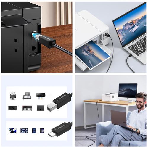 Actual product image Wozinsky WKDDY2S USB-B - USB-C Kabel 2m - Schwarz (2 m, USB 2.0)