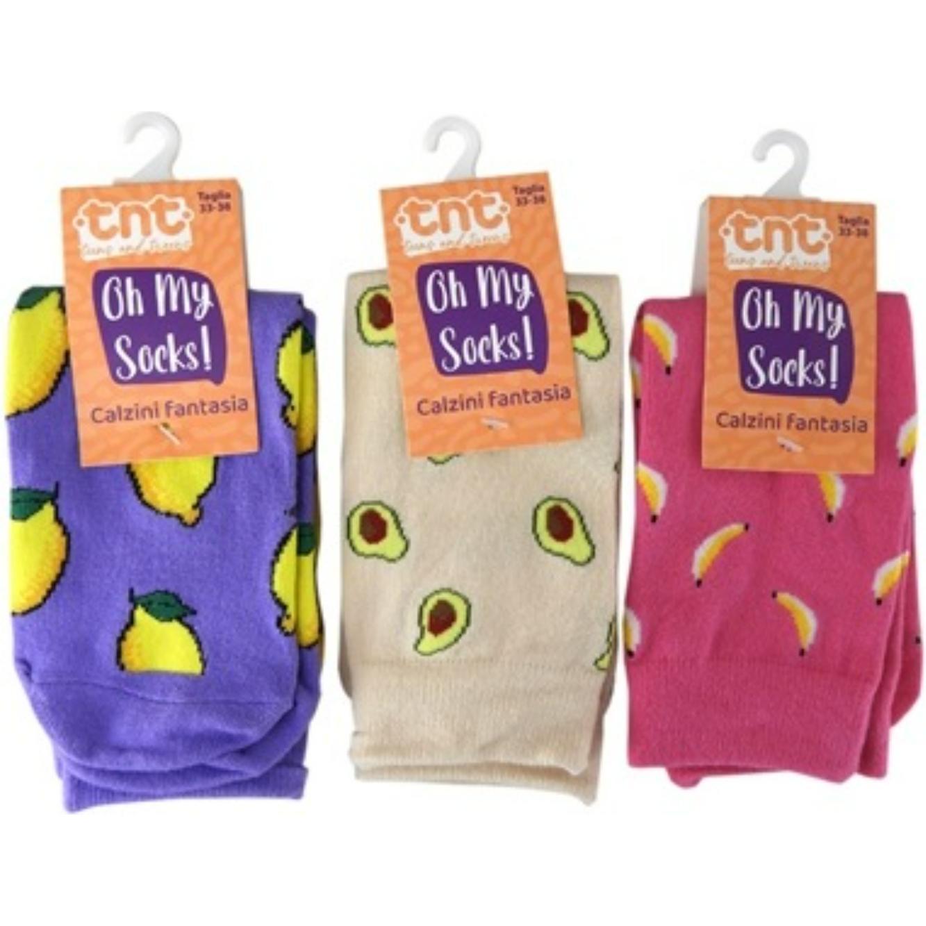 Garden Lights, Socken, TnT FRUIT SOCKS disp 18pcs Grösse 33-38, (33 - 38)
