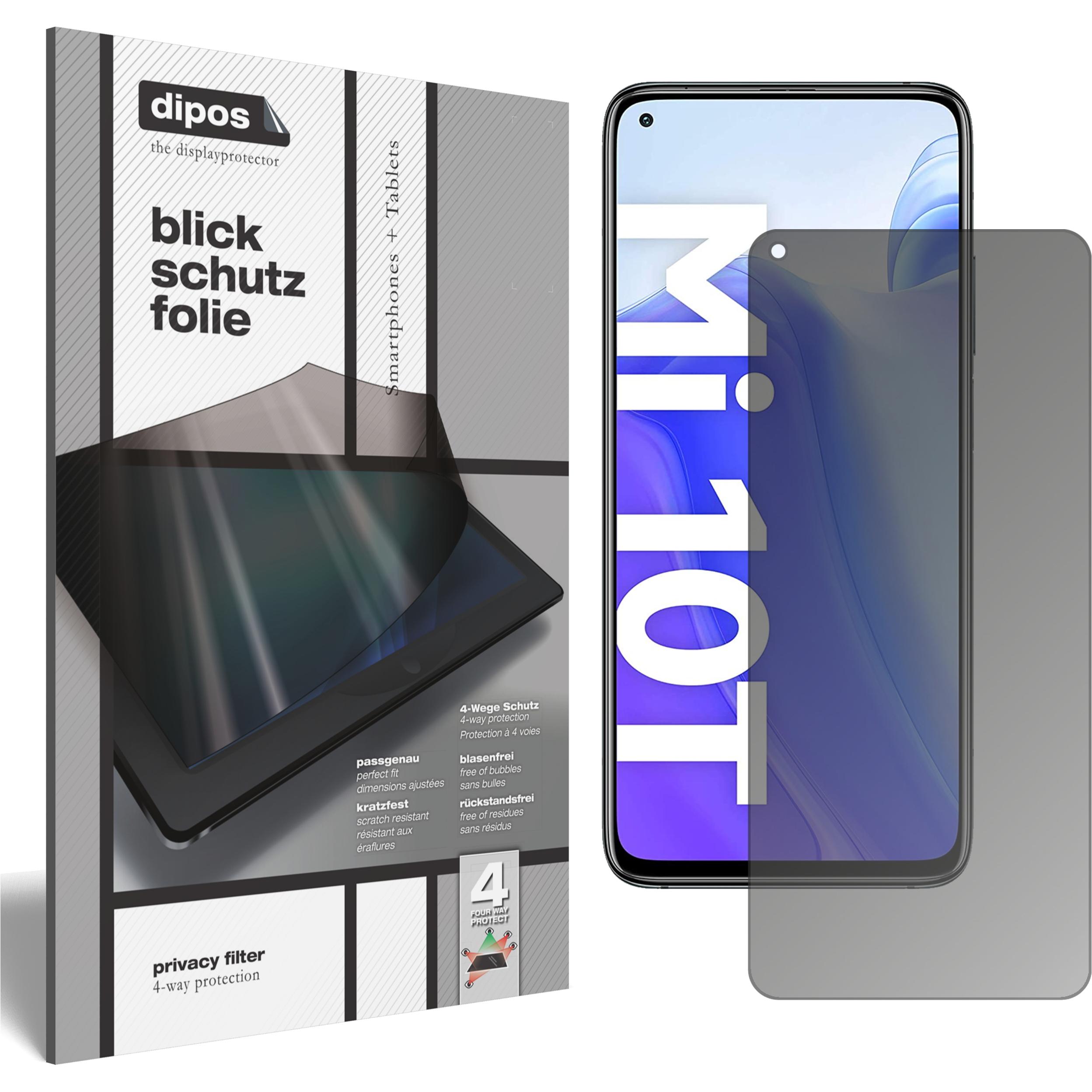 Dipos Blickschutzfolie 4-Way Privacy (1 Stück, Xiaomi Mi 10T Pro), Smartphone Schutzfolie, Transparent