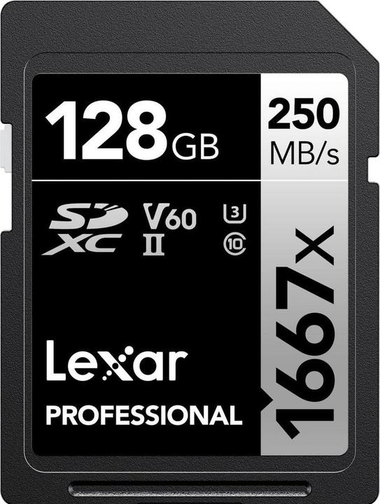 Actual product image Lexar Professional 1667x (128 GB, SDXC, U3, UHS-II)