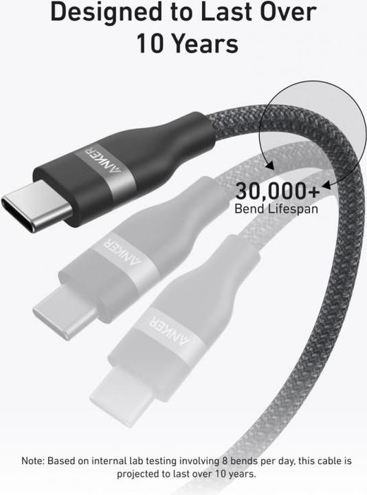 Immagine prodotto Anker A82E2 Cavo USB 0 9 m USB C nero (0.90 m, 240 W)
